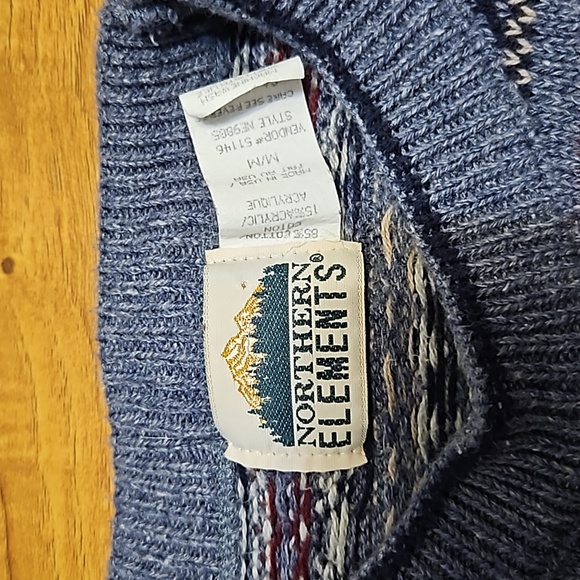 Vintage Northern Elements Pattern Grandpa Cosby Sweater - Picture 5 of 7